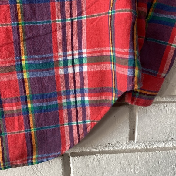 Talbots plaid button front casual top - Picture 7 of 8